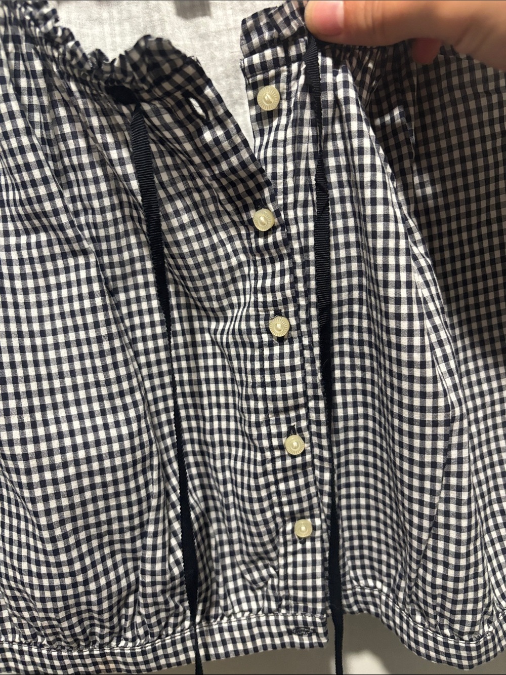 GAP x DOEN gingham sleeveless crop button down top size medium limited edition - Picture 3 of 5